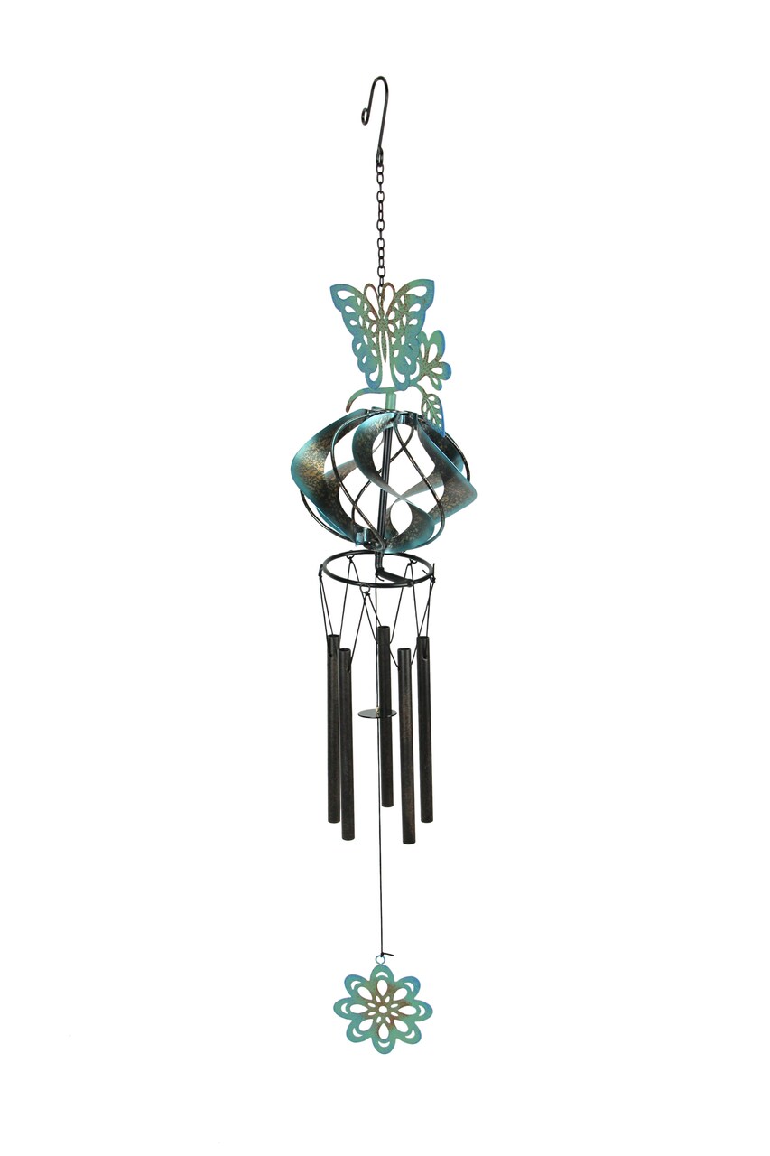 Metal Butterfly Wind Chime Spinner Garden Art Hanging Patio Decor Yard Décor